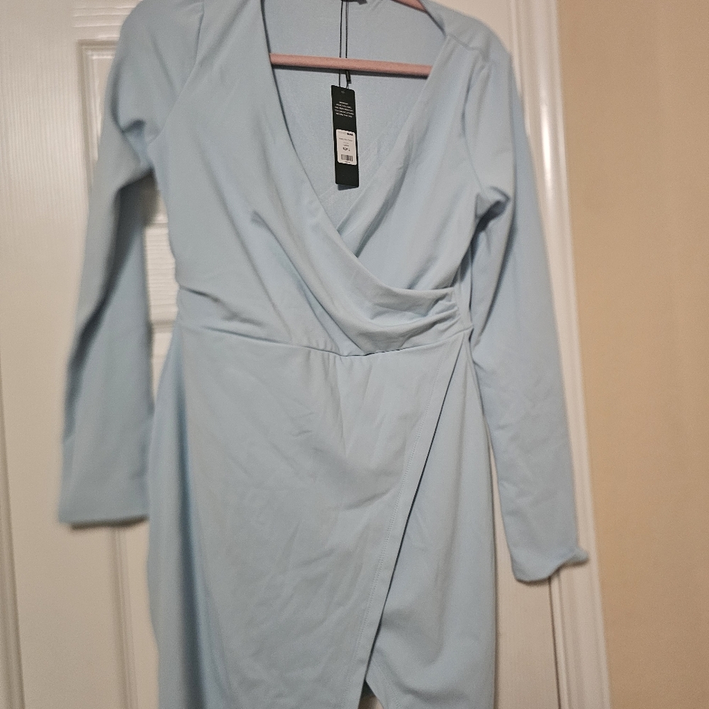 Fashion Nova Blue Dress Shirt Soft Fabric